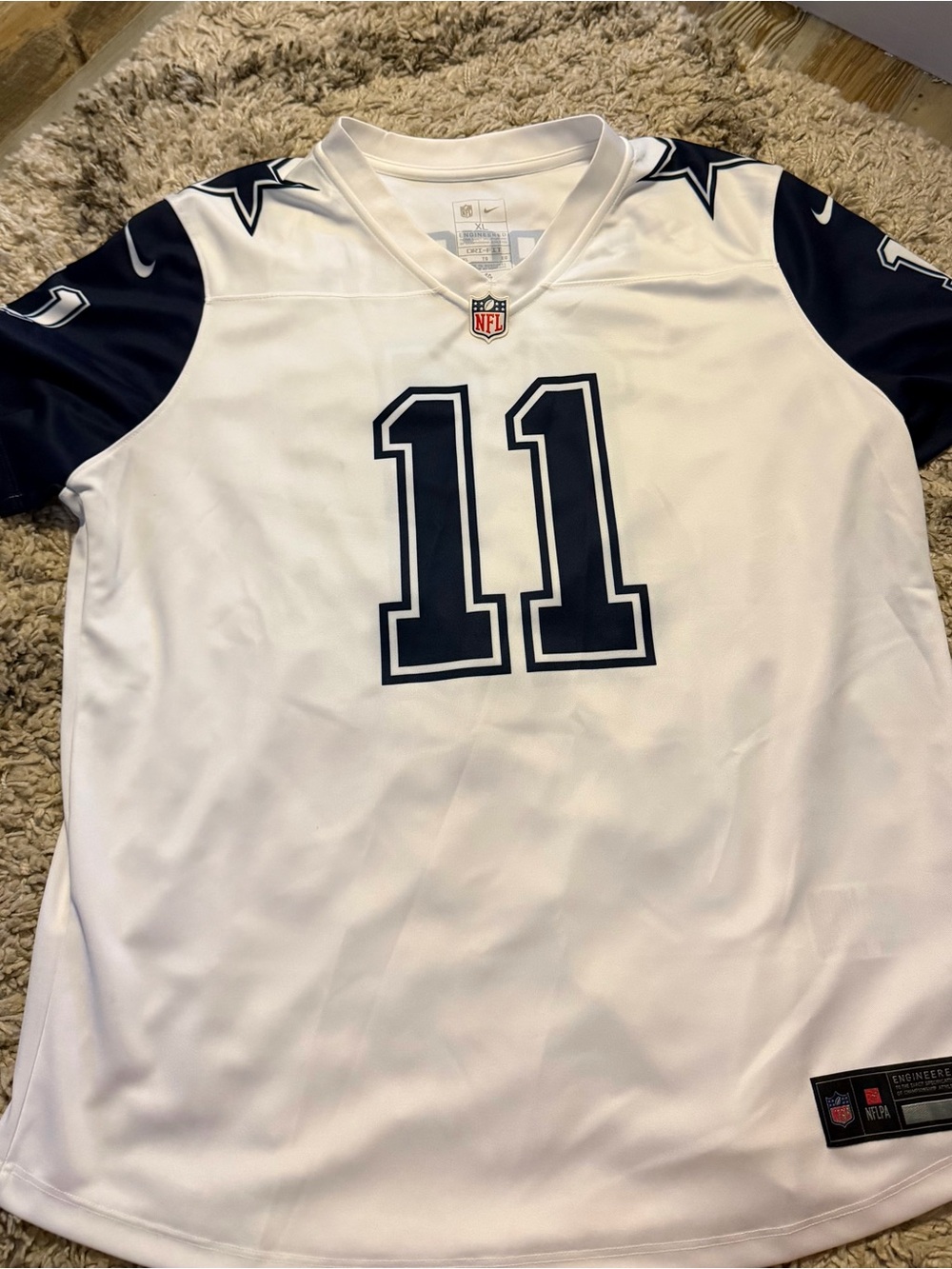 NFL Dallas Cowboys White and Navy #11 Women's Jersey